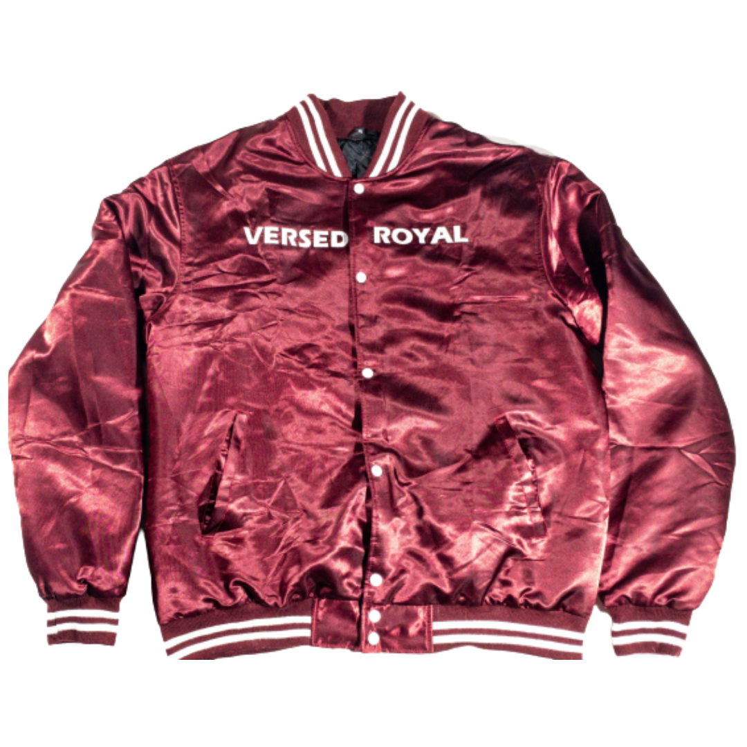 Burgundy Satin Reflective Rose Paw Bomber